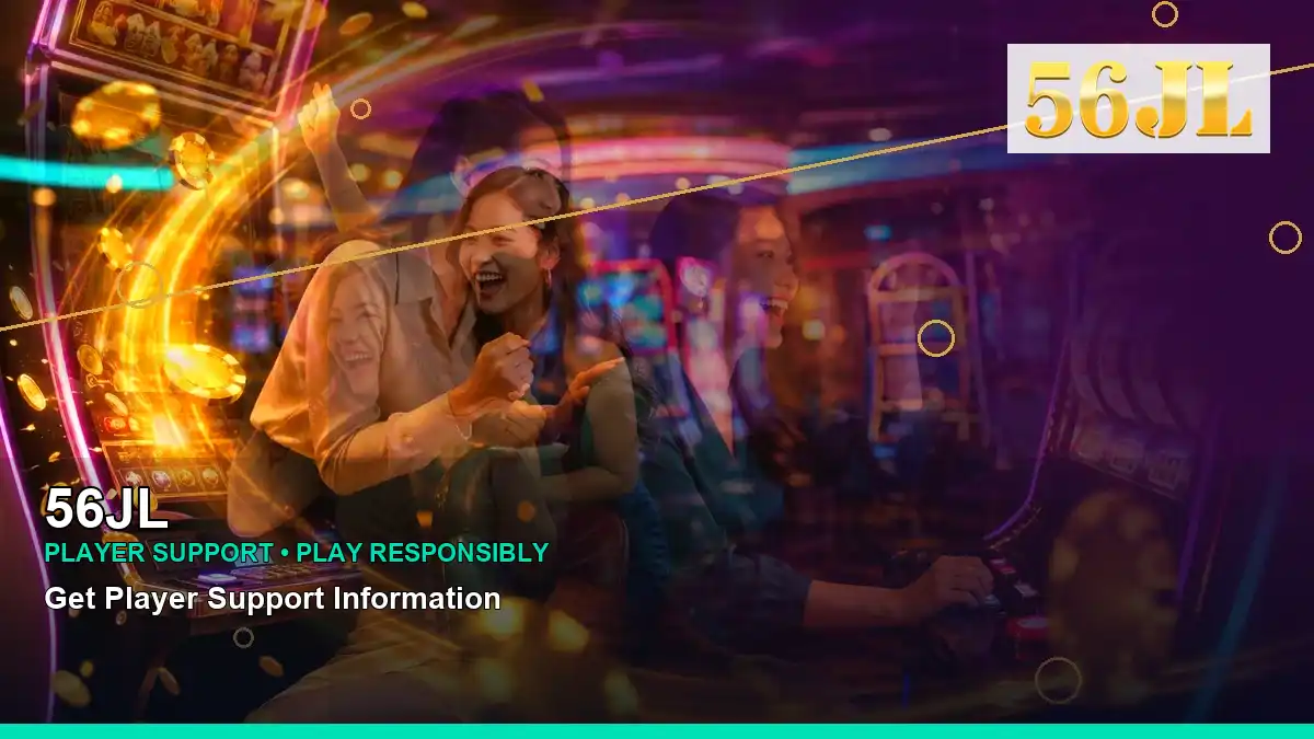 56JL lounge VIP casino rewards featuring an adult Filipina casino host with a panoramic reel composition